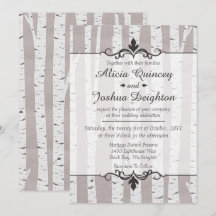 Birch Tree Rustic Nature Custom Wedding Einladung