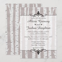 Birch Tree Rustic Nature Custom Wedding Einladung