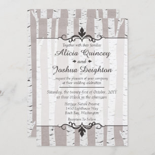 Birch Tree Rustic Nature Custom Wedding Einladung