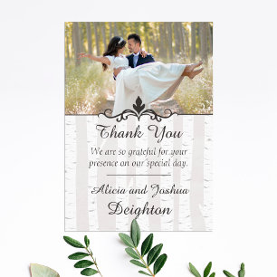 Birch Tree Rustic Nature Mariage Merci
