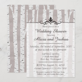 Birch Tree Rustic Nature Polterabend Einladung