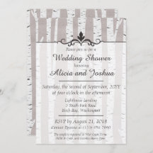 Birch Tree Rustic Nature Polterabend Einladung