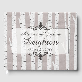 Birch Tree Rustic Nature Wedding Personalisiert Gästebuch