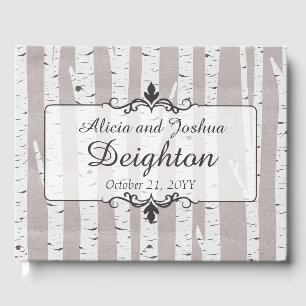 Birch Tree Rustic Nature Wedding Personalisiert Gästebuch