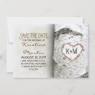 Birch Tree Rustic speichern die Datumskarten Save The Date