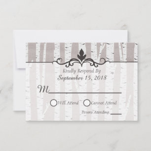 Birch Tree Rustikale Natur Hochzeit Einladung UAWG