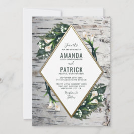 Birch Tree Rustique Calla Lily Mariage Invitations