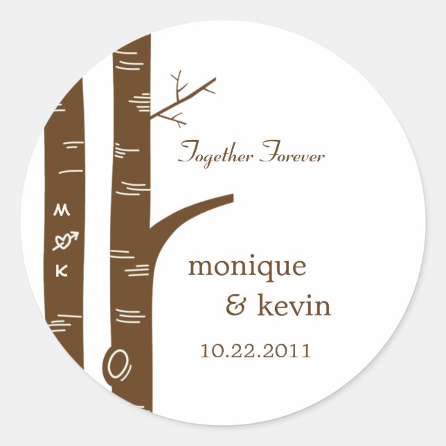 Birch Trees begünstigen Sticker oder Umschlag Aufk (Vorderseite)