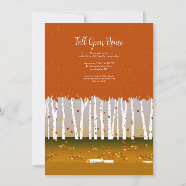 Birch Trees im Herbst Einladung (Vorderseite)