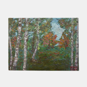 Birch Trees in einem rumänischen Wald (Kimon Loghi Fußmatte