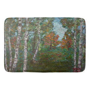 Birch Trees in einem Wald (von Kimon Loghi) Badematte