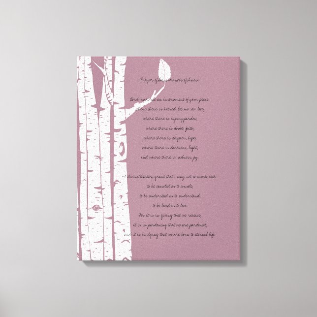 Birch Trees mit Gebet Leinwanddruck (Vorderseite)