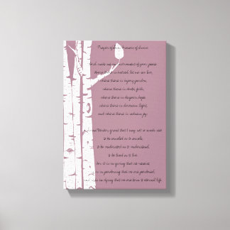 Birch Trees mit Gebet Leinwanddruck