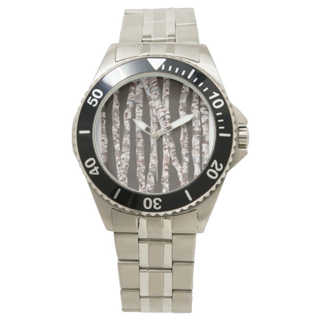 Birch Trees - Montre en Acier Inoxydable ! ! ! (devant)