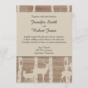 Birch Trees rustiques et Faire-part de mariage de 