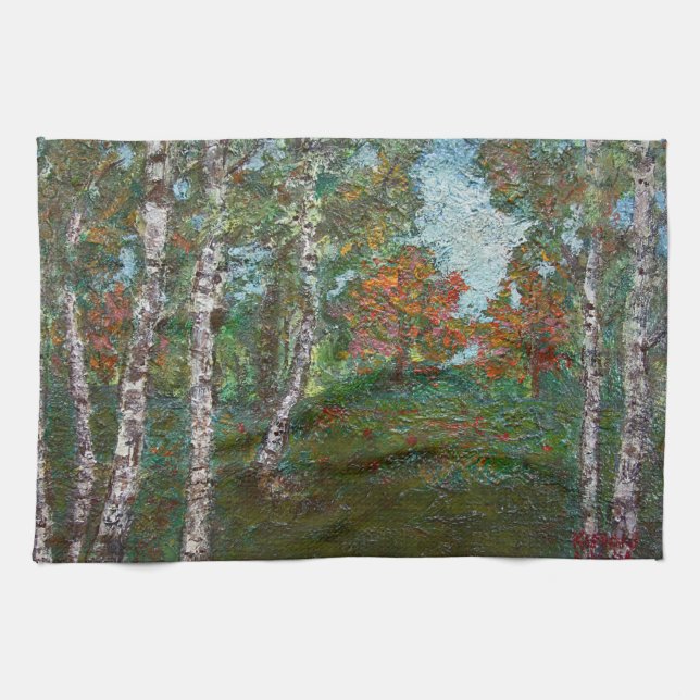 Birch Trees (von Kimon Loghi) Geschirrtuch (Horizontal)