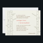 Birch Trees Wedding Invitation - Custom Einladung<br><div class="desc">Schöne Birkenbäume kreieren eine künstlerisch moderne, naturlich inspirierte Hochzeitskollektion, die Ihre Freunde und Familie sicher lieben werden. Die Initialen des Paares, die auf dem Baum geschnitzt sind, machen dieses Design ganz besonders und einzigartig. *Unsere Birch Tree Collection ist in einer Vielzahl Bio und natürlich aussehender Farbkombinationen entstanden. Das Tolle daran...</div>