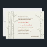 Birch Trees Wedding Invitation - Custom Einladung<br><div class="desc">Schöne Birkenbäume kreieren eine künstlerisch moderne, naturlich inspirierte Hochzeitskollektion, die Ihre Freunde und Familie sicher lieben werden. Die Initialen des Paares, die auf dem Baum geschnitzt sind, machen dieses Design ganz besonders und einzigartig. *Unsere Birch Tree Collection ist in einer Vielzahl Bio und natürlich aussehender Farbkombinationen entstanden. Das Tolle daran...</div>