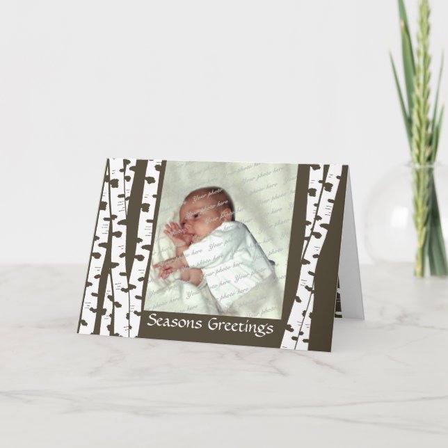 Birch Trees Weihnachtsgrüße Feiertagskarte (Vorderseite)