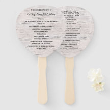 Birch Wood Bark Print 2 Wedding Program Fan