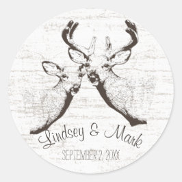 Birch Wood Deer Runder Aufkleber