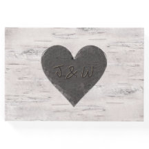Birch Wood Look Wedding Gästebuch