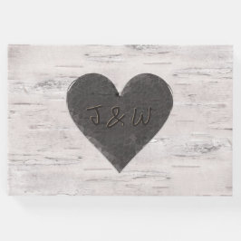 Birch Wood Look Wedding Gästebuch