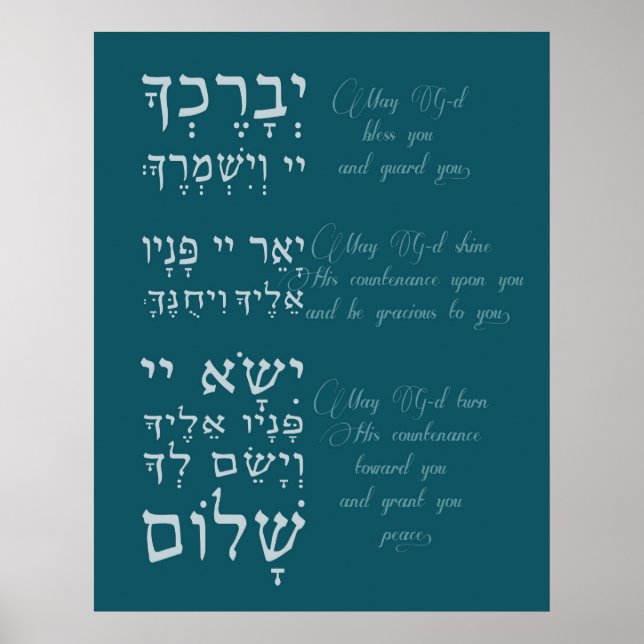 Birchat Kohanim - Priestes Segen Poster (Vorne)