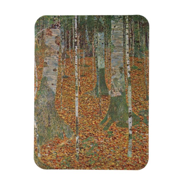 Birchwald von Gustav Klimt, Vintager Jugendstil Magnet (Vertikal)