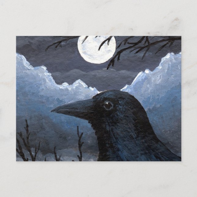 Bird 58 Crow Raven Postkarte (Vorderseite)