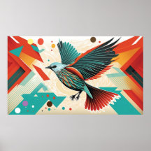 Bird Abstrakt Art Poster