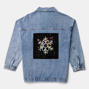Bird Art Christmas Bird Lover T Shirt Jeansjacke