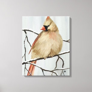 Bird Art: Female Northern Kardinal Leinwanddruck