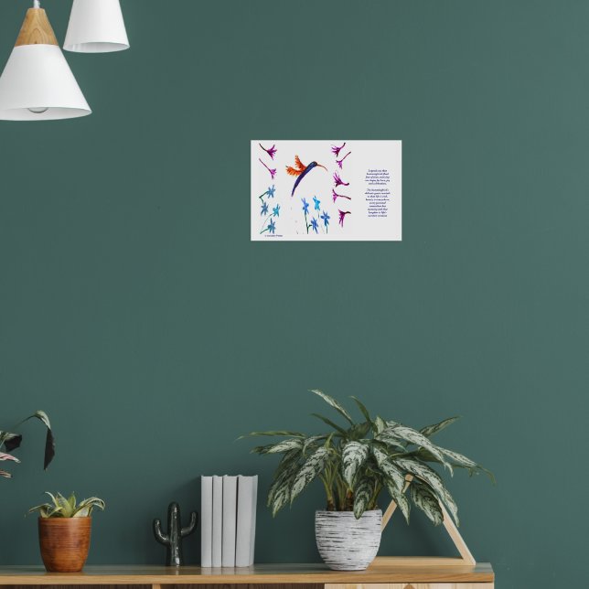 Bird Art Floral Hummingbird Poster (Wohnzimmer 1)