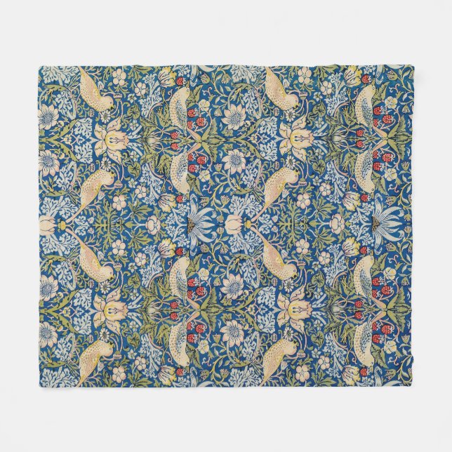 Bird Art Nouveau Design Fleecedecke (Vorderseite (Horizontal))