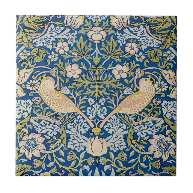 Bird Art Nouveau Design Fliese (Vorderseite)
