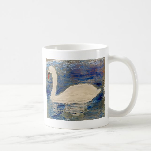 Bird Art Swan Reflections Kaffeetasse (Rechts)