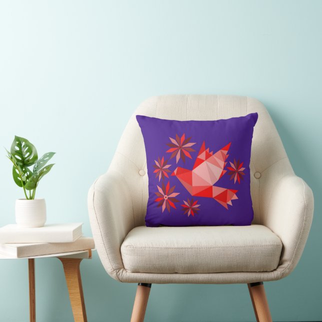 BIRD ART THROW PILLOW KISSEN (Stuhl )