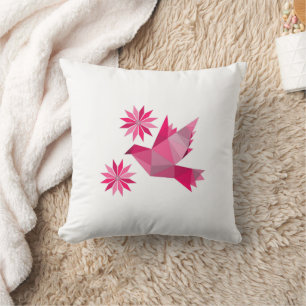 BIRD ART THROW PILLOW KISSEN
