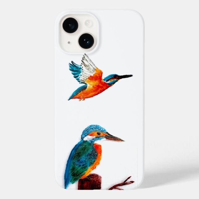 BIrd Art Two Kingfisers Case-Mate iPhone 14 Hülle (Rückseite)