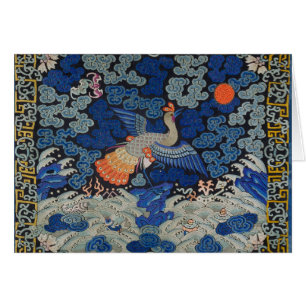 Bird Artwork Crested Chinese Stickerei Kunstwerk