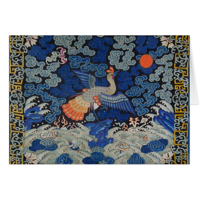 Bird Artwork Crested Chinese Stickerei Kunstwerk (Vorderseite (Horizontal))