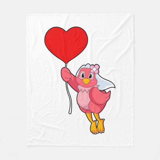 Bird as Bridge mit Veil & Heart Balloon Fleecedecke (Vorderseite)