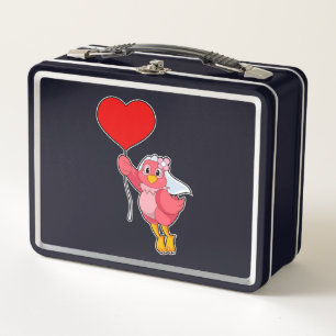 Bird as Bridge mit Veil & Heart Balloon Metall Brotdose