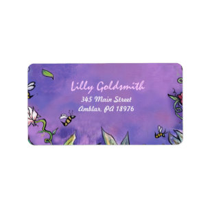 BIRD & BEE'S Watercolor Bat Mitzvah Rücksendeadres Adressaufkleber