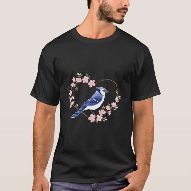 Bird Bird Watching Bird Watcher Birder Blue Jay Fl T-Shirt (Vorderseite)
