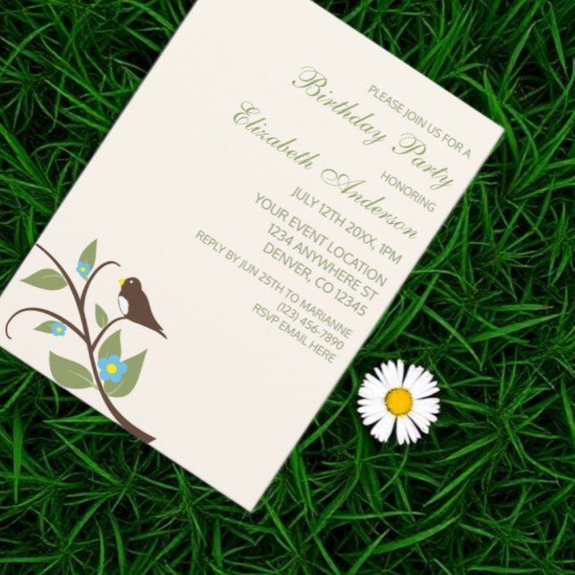 Bird Birthday Einladung (Von Creator hochgeladen)
