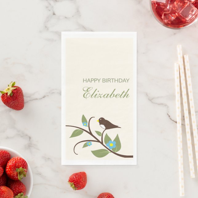 Bird Birthday Serviette (Beispiel)