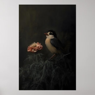 Bird & Bloom Dark Academia Botanische Kunst, Vinta Poster