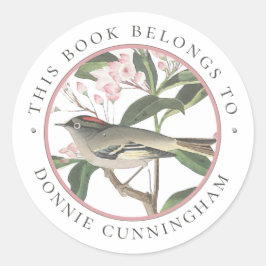 Bird-Blume Book Custom Buchzeichen Personalisiert Runder Aufkleber
